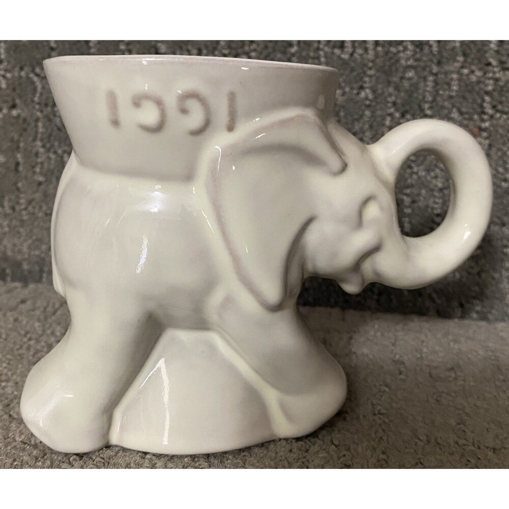 Frankoma Elephant Political 1991 GOP Mug White Vtg